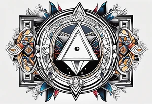 free masonry symbol , rectangle tattoo idea