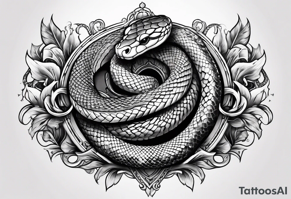 A snake with a dagger tattoo idea
