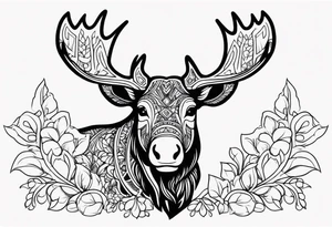 cute moose tattoo idea