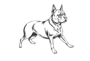 outline of a staffordshire dog tattoo idea