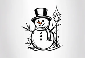 Joyful Snowman tattoo idea