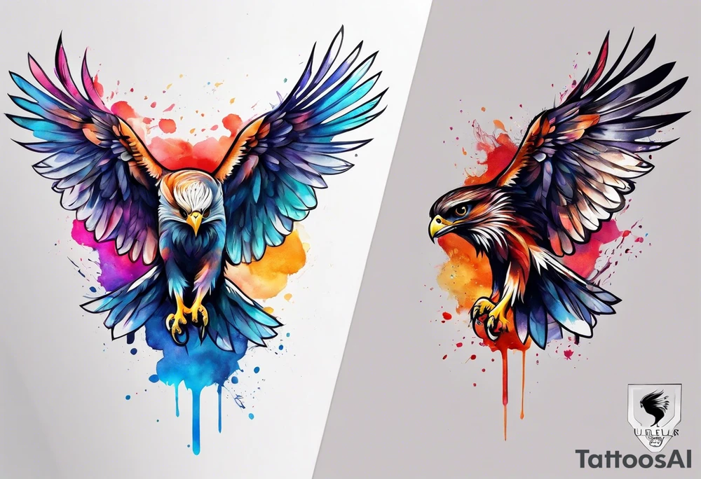 Small cute hawk girly tattoo idea