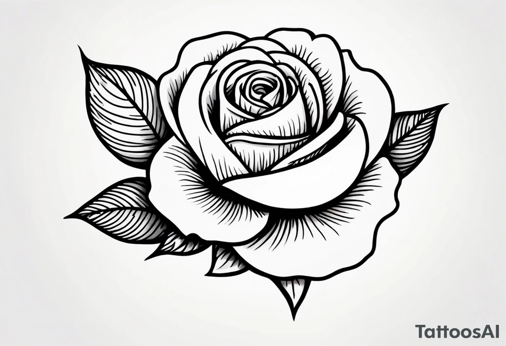 traditional rose tattoo idea