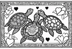 turtles and hearts tattoo idea