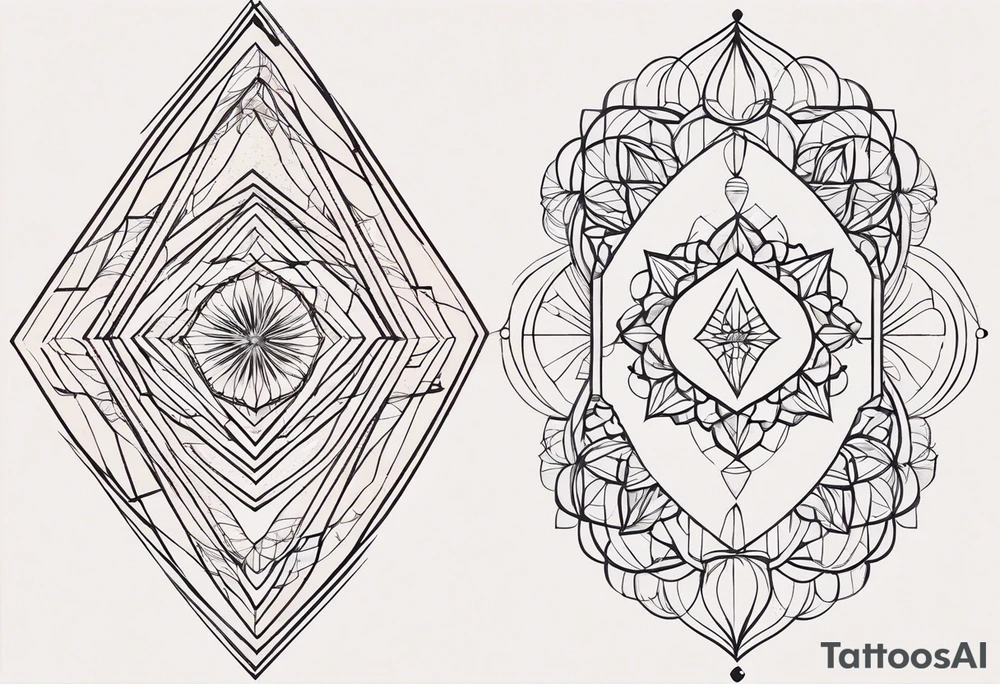Absolutely! Here's the revised description for TattoosAI:

Tattoo Description:

I'd like a minimalist geometric tattoo design symbolizing balance in life.  The design should be abstract and avoid using a scale or mandala. I'm open to various geometric shapes and patterns, but prioritize a harmonious and balanced overall look. tattoo idea