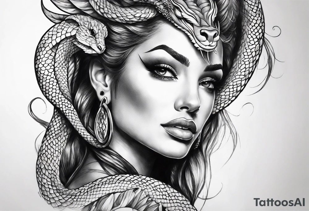 Viper stretched tattoo idea
