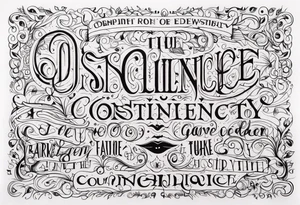 discipline and consistency words with a face tattoo idea