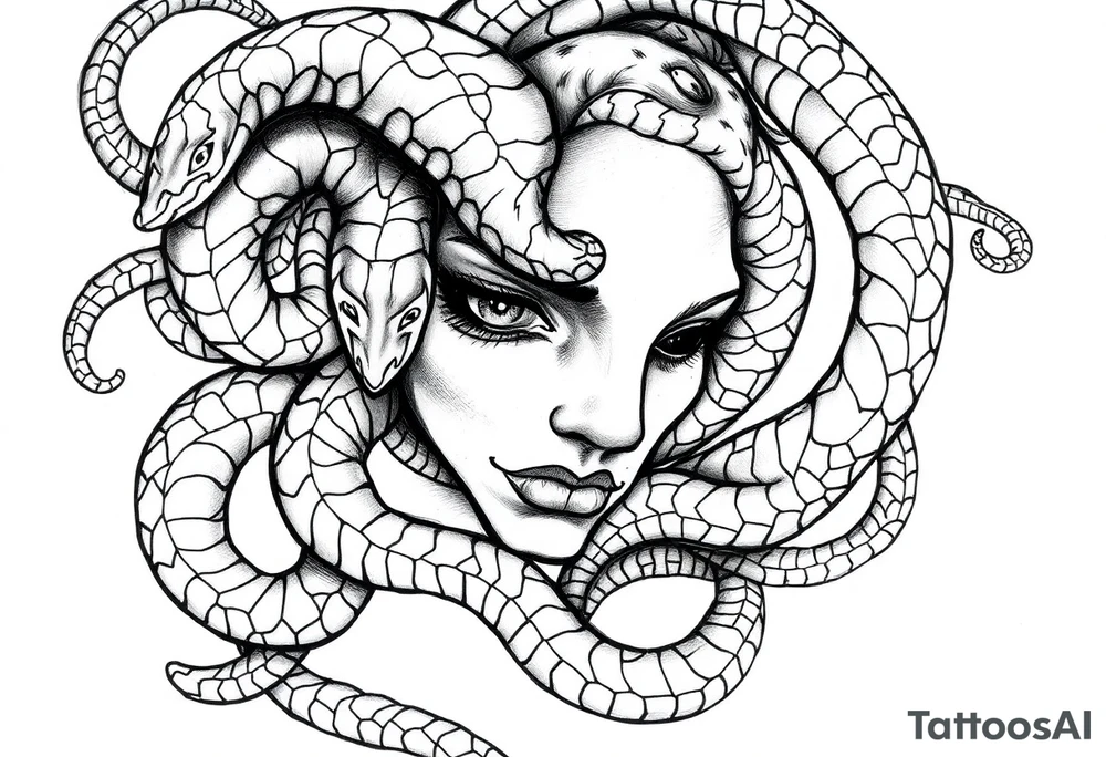 Medusa snakes tattoo idea