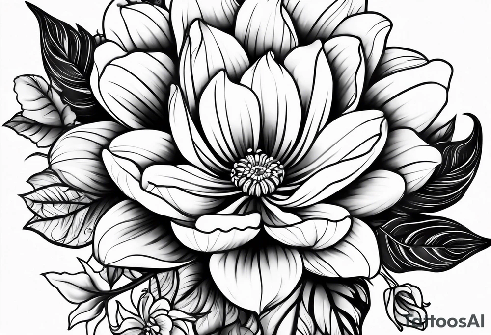 june and december birthday flower tattoo idea