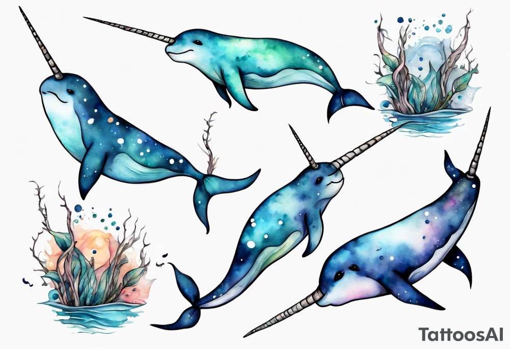 a narwhal tattoo idea