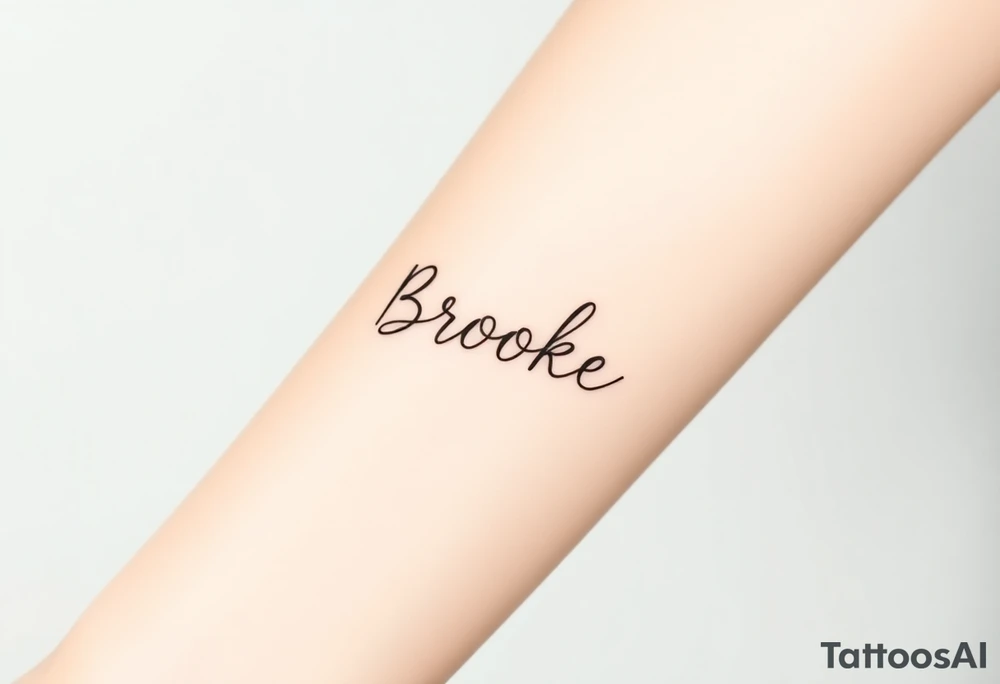 The name, Brooke with makeup brush tattoo idea