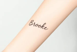 The name, Brooke with makeup brush tattoo idea