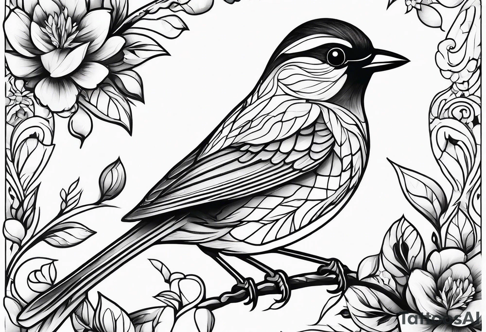 small bird outline tattoo idea