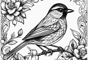 small bird outline tattoo idea