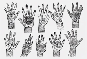 hand acting like a person tattoo idea