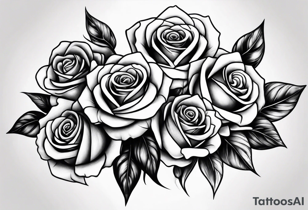 Dead roses stack sleeve tattoo idea