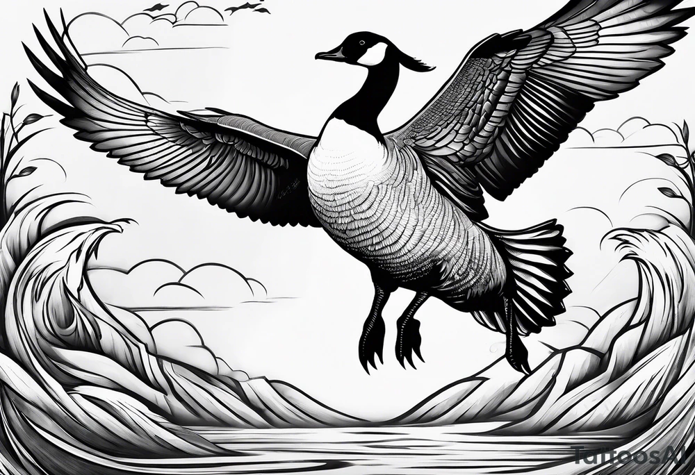 canadian goose fighting tattoo idea
