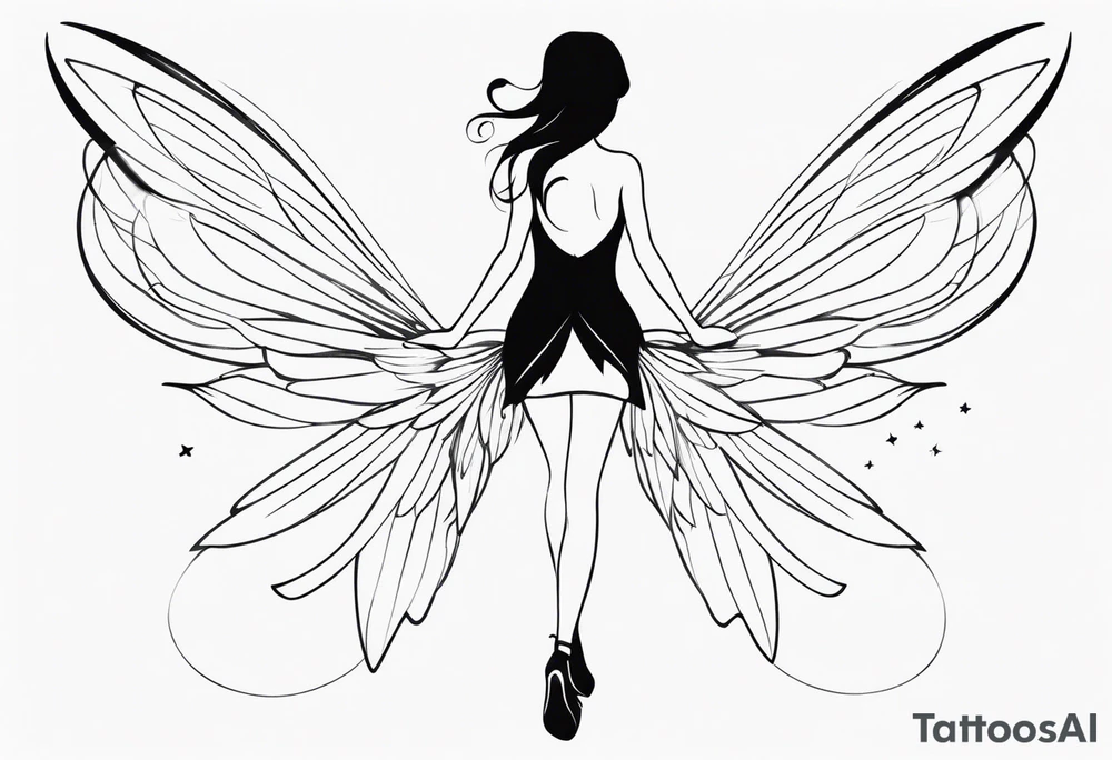 Small Fairy with many wings full body tattoo idea