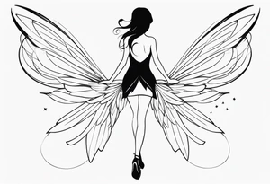 Small Fairy with many wings full body tattoo idea