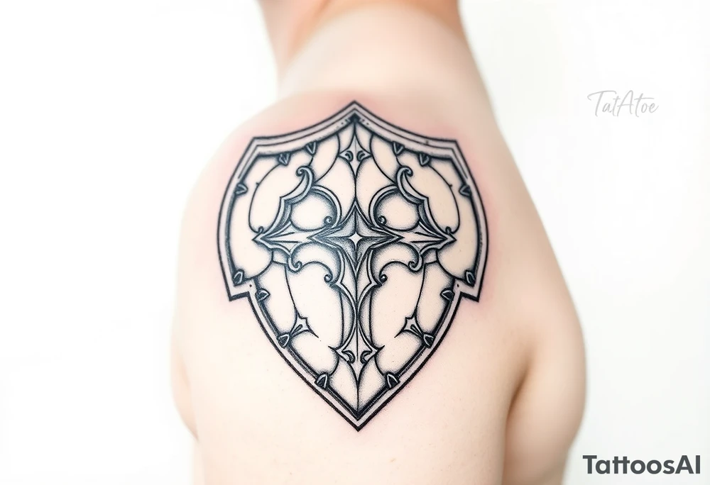 Mid-evil
 Shoulder plate armor tattoo idea