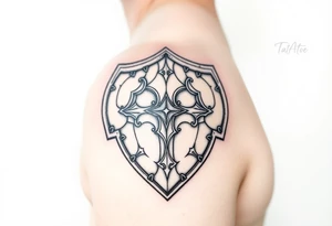 Mid-evil
 Shoulder plate armor tattoo idea