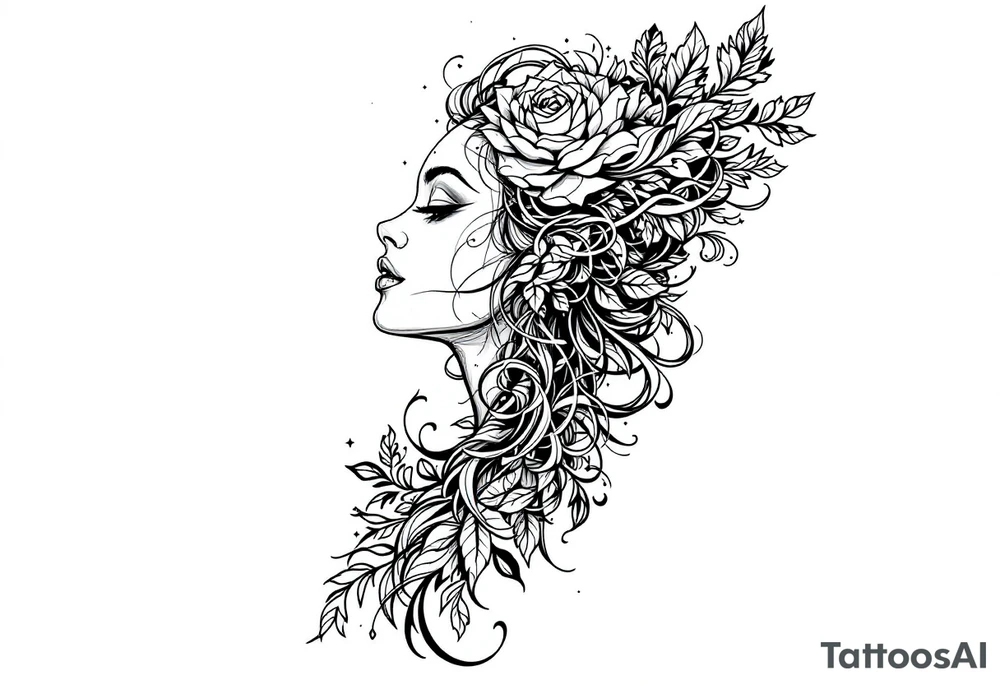 Reincarnation,beautiful girl long fore arm tattoo idea