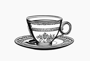 The outside should look like a stamp. So a stylus edge and a square and on the inside there should be a drawing of a Turkish teacup, i.e. a chai.
Der rand ist wichtig die Tasse muss im Viereck sein tattoo idea