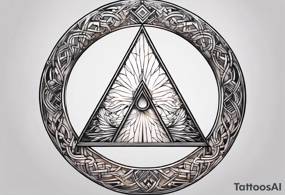 letter delta inside a chain circle, subtle, womanly, simplistic tattoo idea