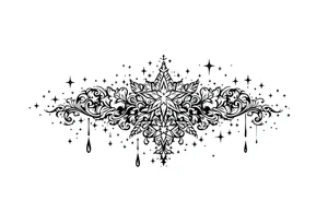 Small stars and tears background tattoo idea