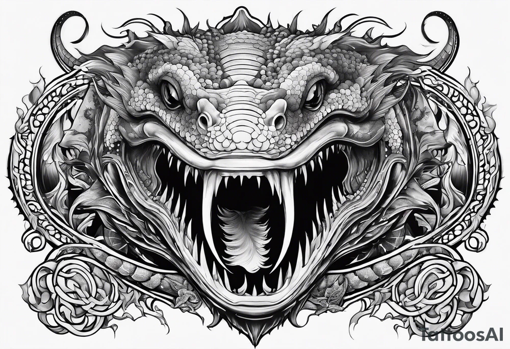 Menacing leviathan tattoo idea