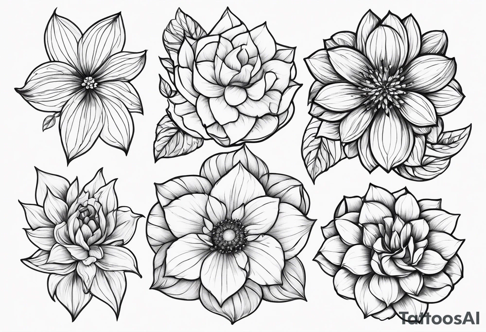 May november December February birth flower tattoo idea