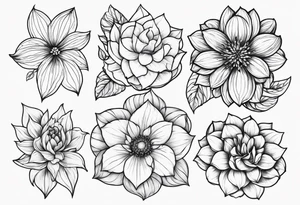 May november December February birth flower tattoo idea