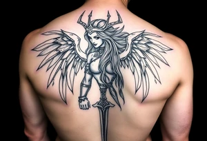 Fully body Valkyrie from valhalla tattoo idea