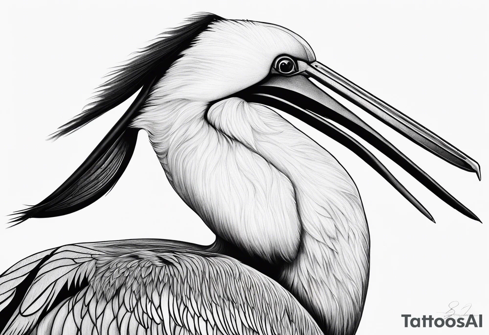 pelican and sandpiper, simple, dainty, realistic tattoo idea