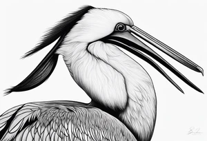 pelican and sandpiper, simple, dainty, realistic tattoo idea