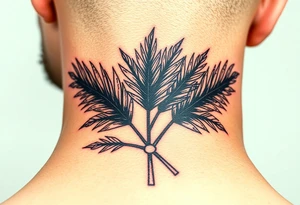 large woven palm leaves tattoo idea