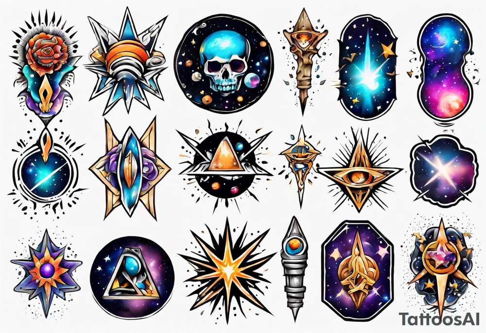 galaxy full arms tattoo idea