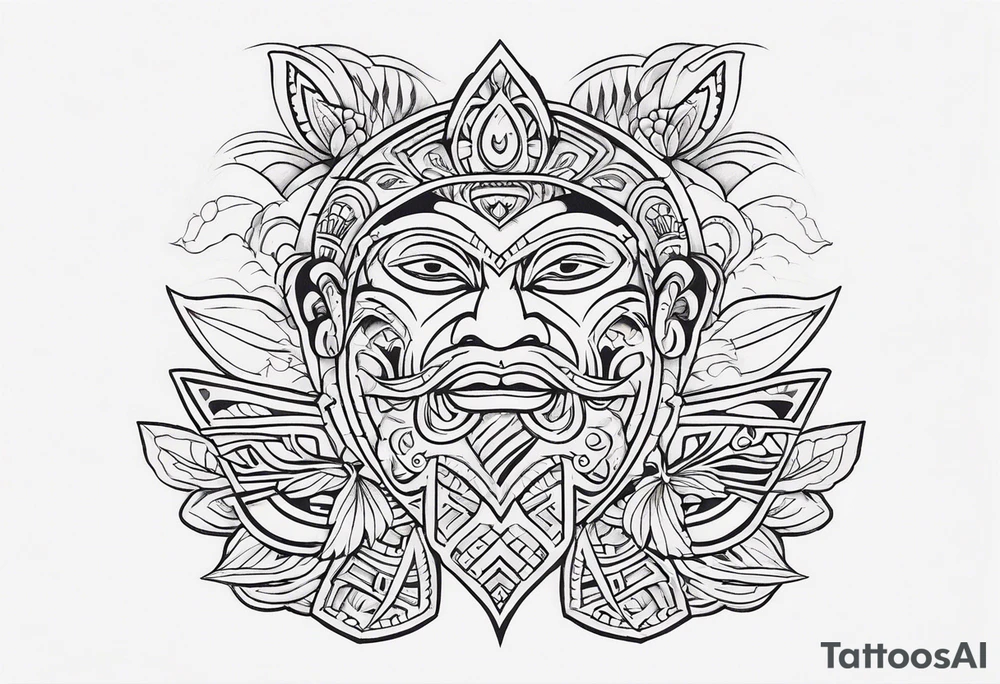 Polynesian neck to chin tattoo tattoo idea