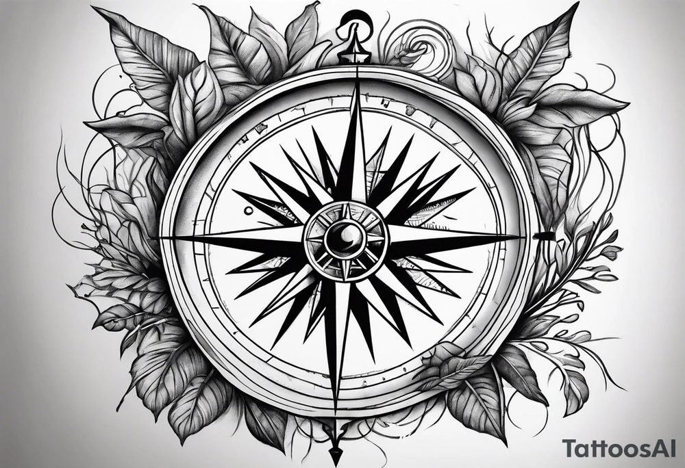 roots compass tattoo idea