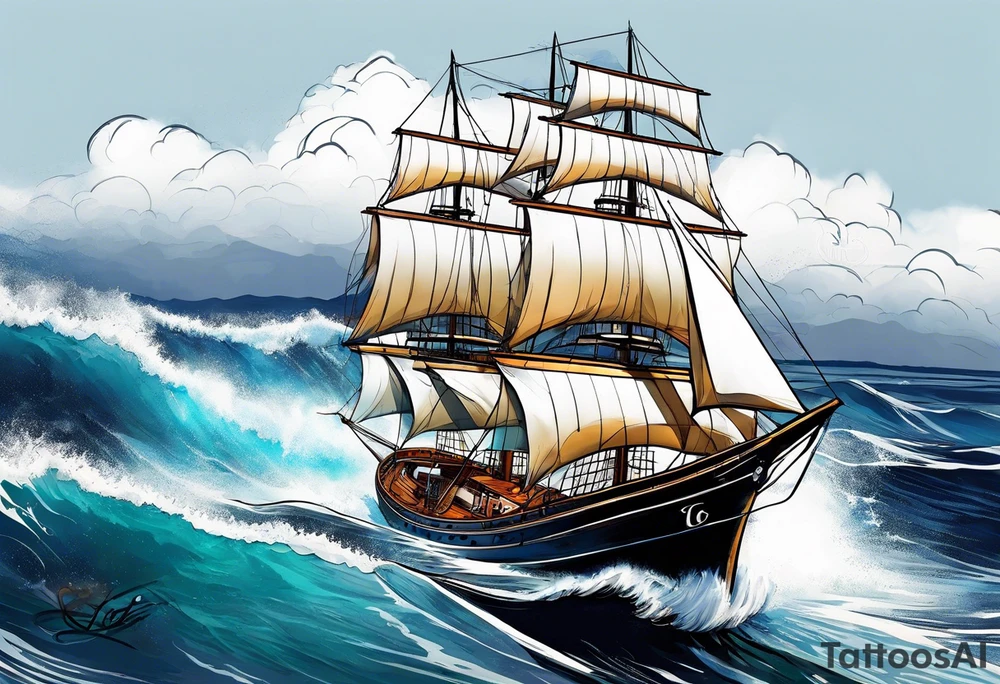 Sail boat tattoo idea