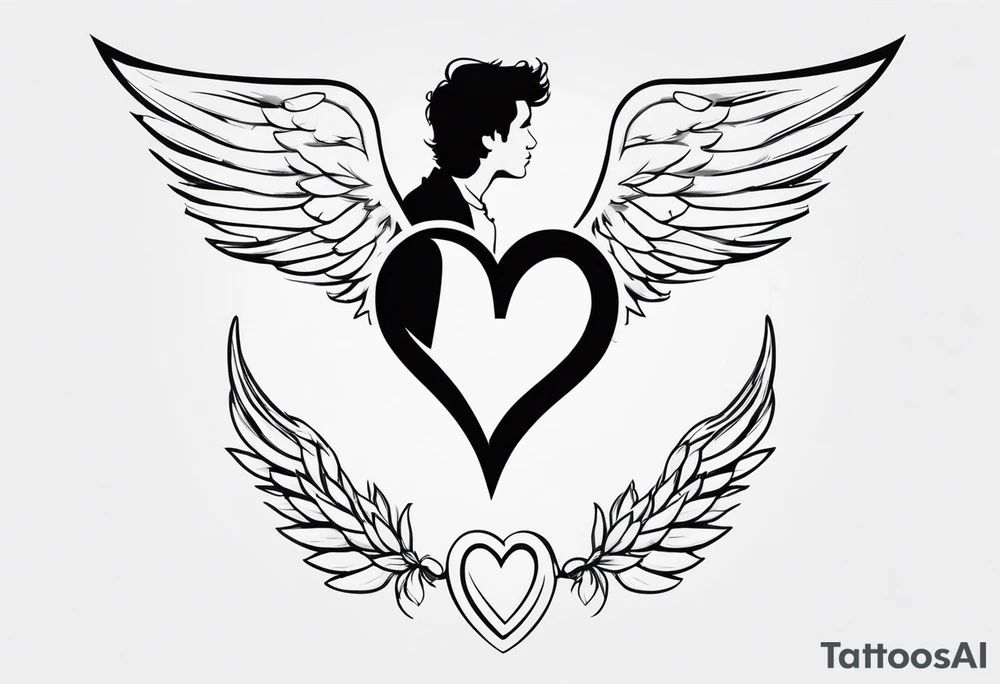 Liam Payn One Direction Memory Love Angel Wings Heart tattoo idea