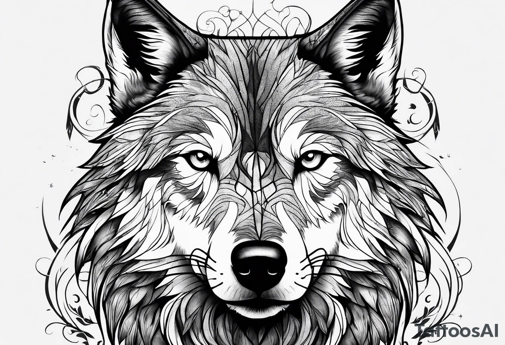 wolf tattoo idea