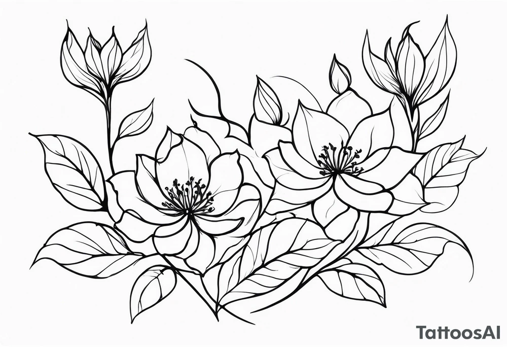 Elvish flowers tattoo idea