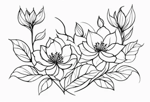 Elvish flowers tattoo idea