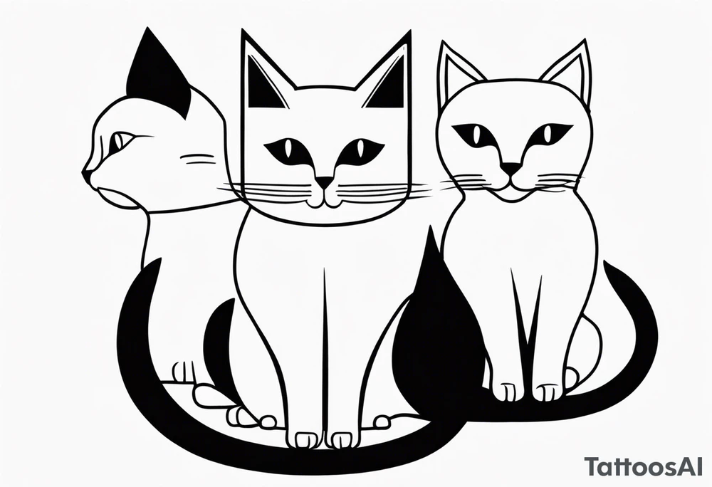 Cats oneline tattoo idea