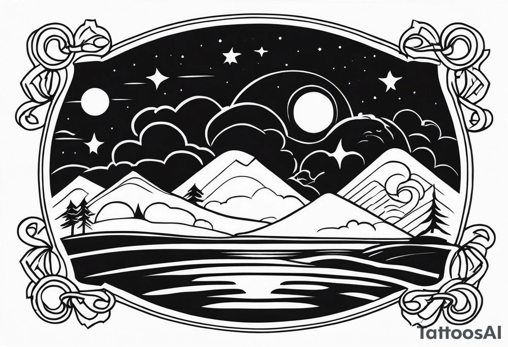 Night symbol tattoo idea