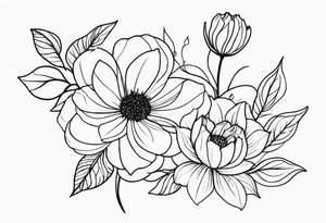 floral tattoo representing 3 kids tattoo idea