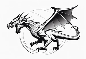 Wyvern full black small tattoo idea