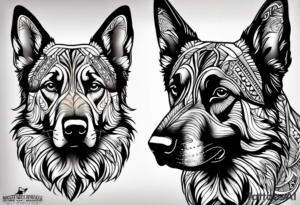 German shepherd dog tattoo idea