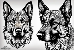 German shepherd dog tattoo idea